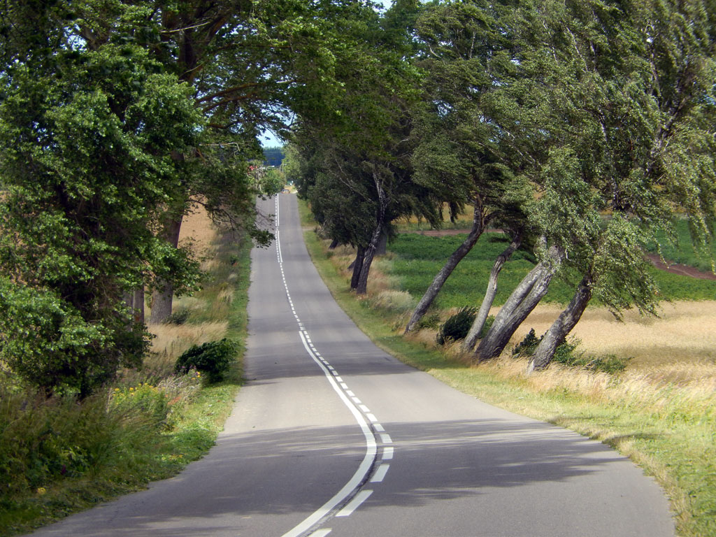 Kliknij, aby powiększyć Droga do Kopalina. Zdaje się, że tutaj mocno wieje…
