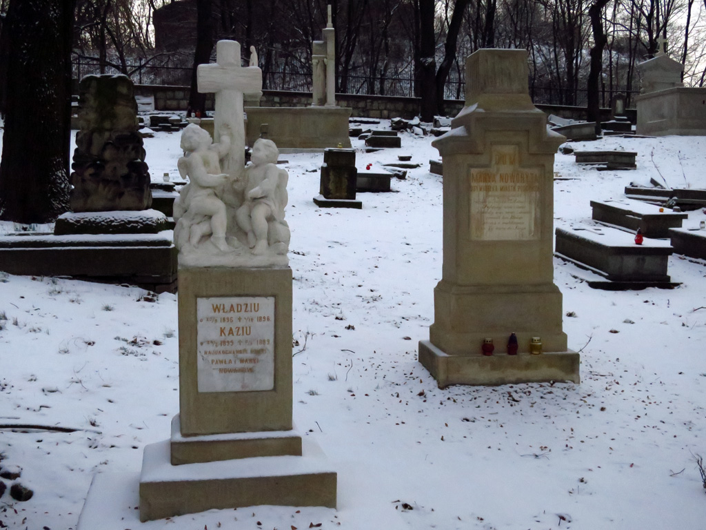 Kliknij, aby powiększyć Nagrobek Władzia i Kazia na Starym Cmentarzu Podgórskim.